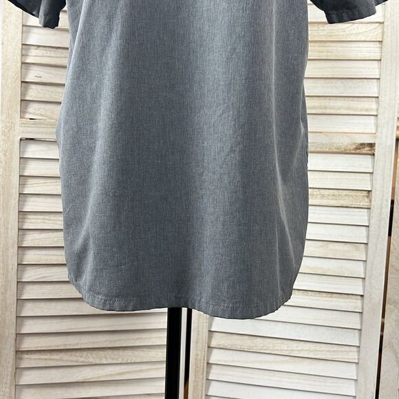 Jaanuu Refined Heathered Gray V-neck Scrub Top Large - Picture 5 of 10
